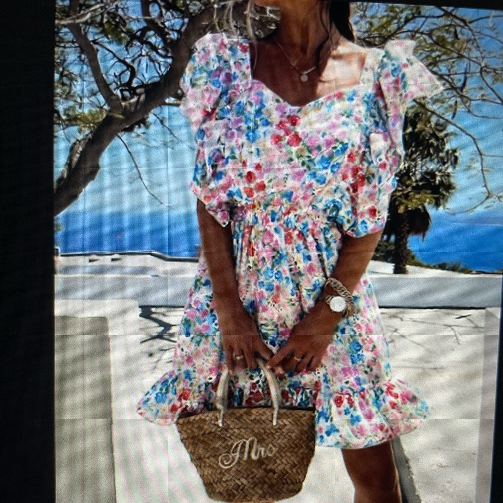 Floral open back dress